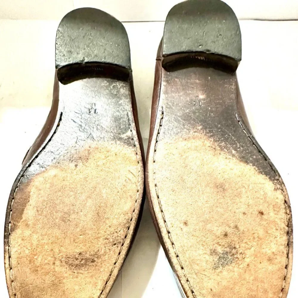Towncraft Brown Handmade Leather Loafers Slip On Shoes Men’s Size 13 D